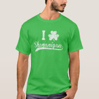 Vintage I Love Shenanigans Clover St Patrick Day