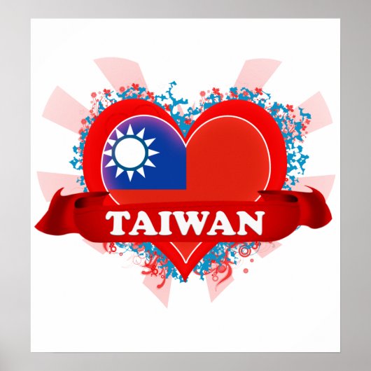 Vintage I Love Taiwan Poster (Voorkant)