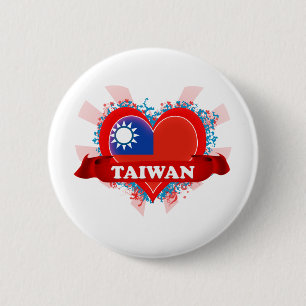 Vintage I Love Taiwan Ronde Button 5,7 Cm