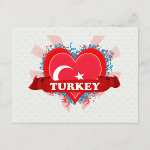 Vintage I Love Turkey Briefkaart