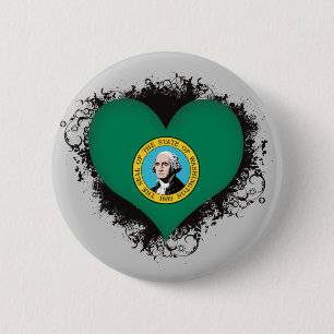 Vintage I Love Washington Ronde Button 5,7 Cm