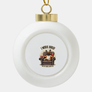Vintage I Werk Hard voor de Levensstijl van Mijn H Keramische Bal Ornament