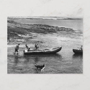 Vintage Ierland, Aran Eiland Currach boten Briefkaart