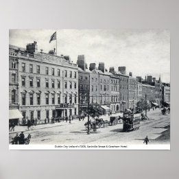 Vintage Ierland, Sackville Street 1905 Dublin Poster