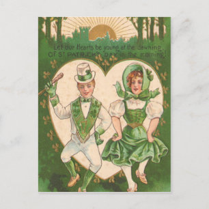 Vintage Ierse Harten St. Patrick's Day Kaart