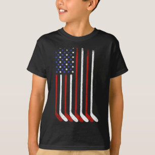 Vintage IJshockey Amerikaanse Vlag Voor Mannen Jon T-shirt