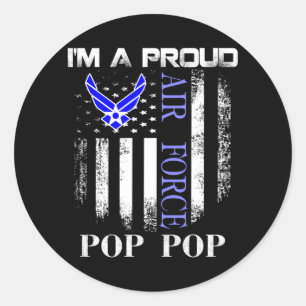 Vintage Ik Ben Een Trots Air Force Opa Met Een Ame Ronde Sticker