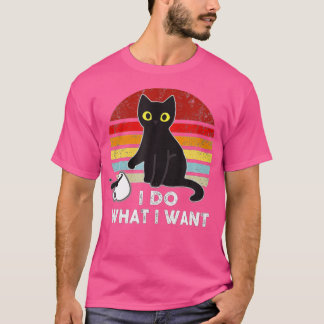 Vintage ik doe wat ik wil dat kattenliefde of pap  t-shirt