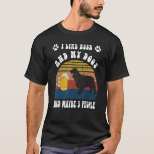 Vintage Ik hou van Beer en Mijn Cocker Spaniel Dog T-shirt