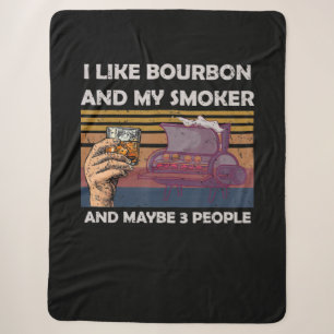 Vintage ik hou van Bourbon mijn roker 3 volkspots Sherpa Deken