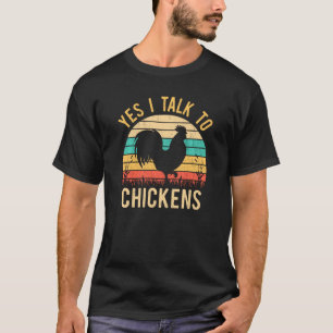Vintage ik praat met kippen Funny Chicken Boerderi T-shirt