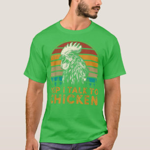 Vintage ik praat met kippen Funny Chicken Dad Farm T-shirt