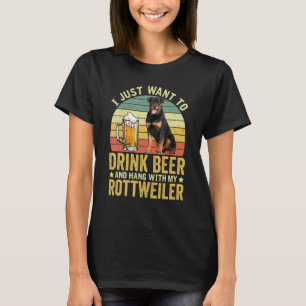 Vintage ik wil alleen bier Drinken en met mijn R h T-shirt