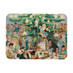 Vintage illustratie Puck's kerstboom, 1902 Magneet