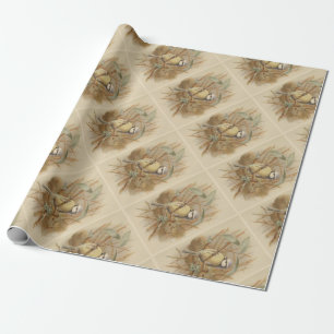 Vintage illustratie van pimpelmees cadeaupapier