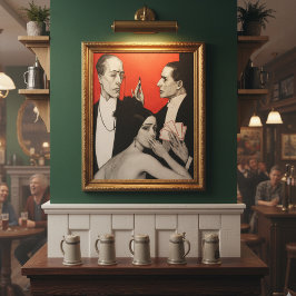 Vintage Illustration by W.T. Benda Classic Drama Perfect Poster