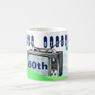 Vintage Illustration TV 60e Anniversaire Mug