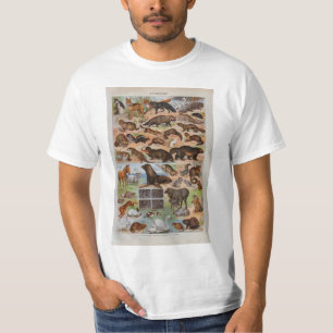 Vintage image, dieren met haar of bont t-shirt