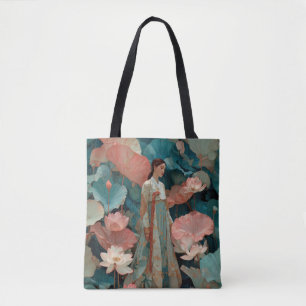 Vintage Impasto Hanbok en Roze Lotus Draagtas