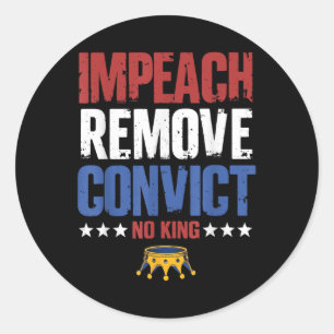Vintage Impeach Verwijder Veroordeel Geen Koningen Ronde Sticker