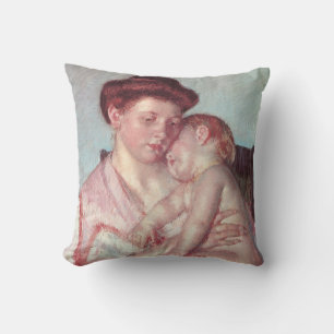Vintage Impressionisme, Slaapbaby door Mary Cassat Kussen