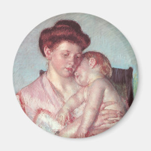 Vintage Impressionisme, Slaapbaby door Mary Cassat Magneet