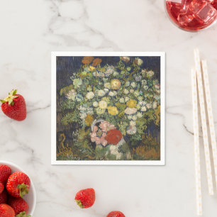 Vintage Impressionistische Bloemenboeket Van Gogh Servet