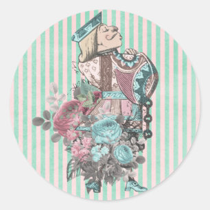 Vintage in Coloriale Wonderland Knave Ronde Sticker