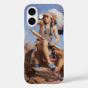 Vintage indiaan, The Scout van Leigh iPhone 16 Hoesje