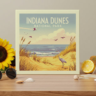 Vintage Indiana Dunes National Park Tegeltje