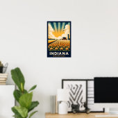 Vintage Indiana Farm Landscape Poster (Bureau à domicile)