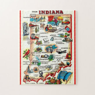 Vintage Indiana Illustratie 11x14 Puzzel