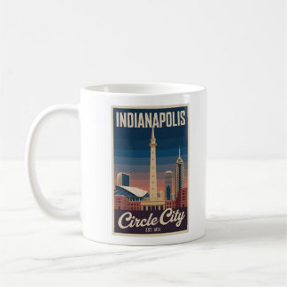 Vintage Indianapolis Indiana Retro Stadsgezicht Re Koffiemok