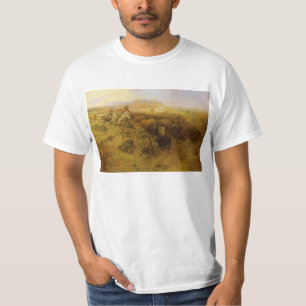 Vintage Indianen, Buffalo Jacht door CM Russell T-shirt