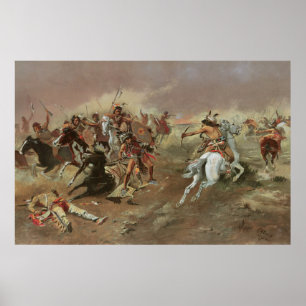 Vintage Indianen, For Supremacy van CM Russell Poster