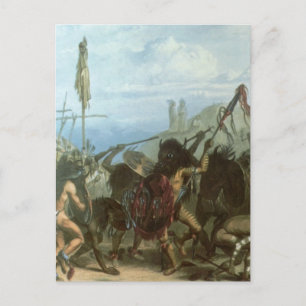 Vintage Indiërs, Bison Dance van Karl Bodmer Briefkaart