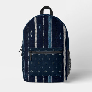 Vintage Indigo Veldkleding Japanse Werkkleding Bedrukte Rugzak
