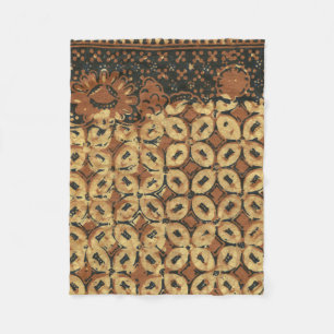 Vintage Indonesisch Batik Kawung Patroon Rustiek Fleece Deken
