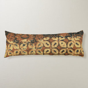 Vintage Indonesisch Batik Kawung Patroon Rustiek Lichaamskussen