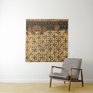 Vintage Indonesisch Batik Kawung Patroon Rustiek Wandkleed