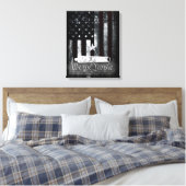 Vintage Industrial We The People Cannon Flag Canvas Afdruk (Insitu (Slaapkamer))