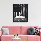 Vintage Industrial We The People Cannon Flag Canvas Afdruk (Insitu (Woonkamer))