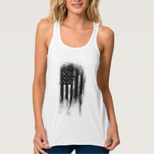 Vintage Industriële Amerikaanse Vlag Tanktop