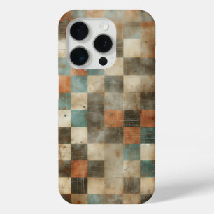 Vintage industriële roest dambord telefoonhoes  iPhone 15 pro case