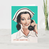 Vintage infirmière drôle carte d'anniversaire