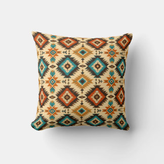 Vintage inheemse Amerikaanse stijl Azteekse motief Kussen