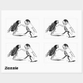 Vintage insecten dansen; Bromvlieg Rechthoekige Sticker (Vel)