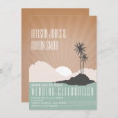 Vintage Inspiré Island Beach Mariage Invitation (Devant / Derrière)