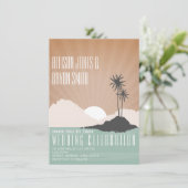 Vintage Inspiré Island Beach Mariage Invitation (Debout devant)