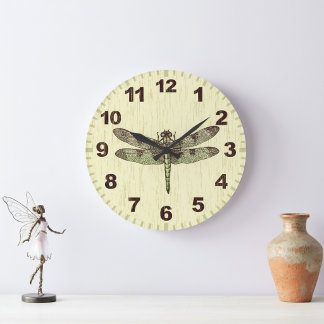 Vintage Inspired Dragonfly Art Wall Clock Grote Klok